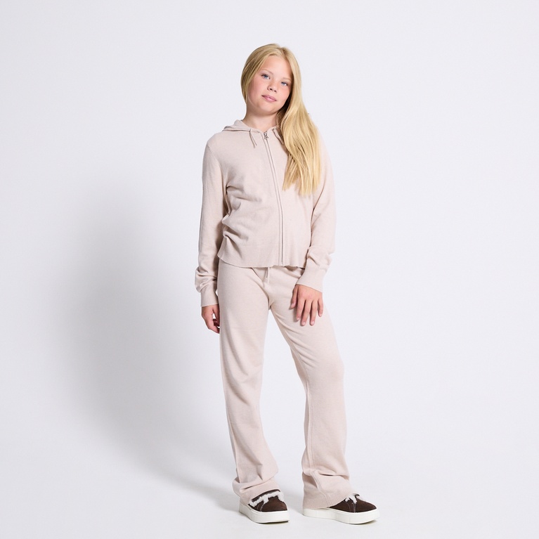 Knit zip hoodie "Jennifer star" Beige